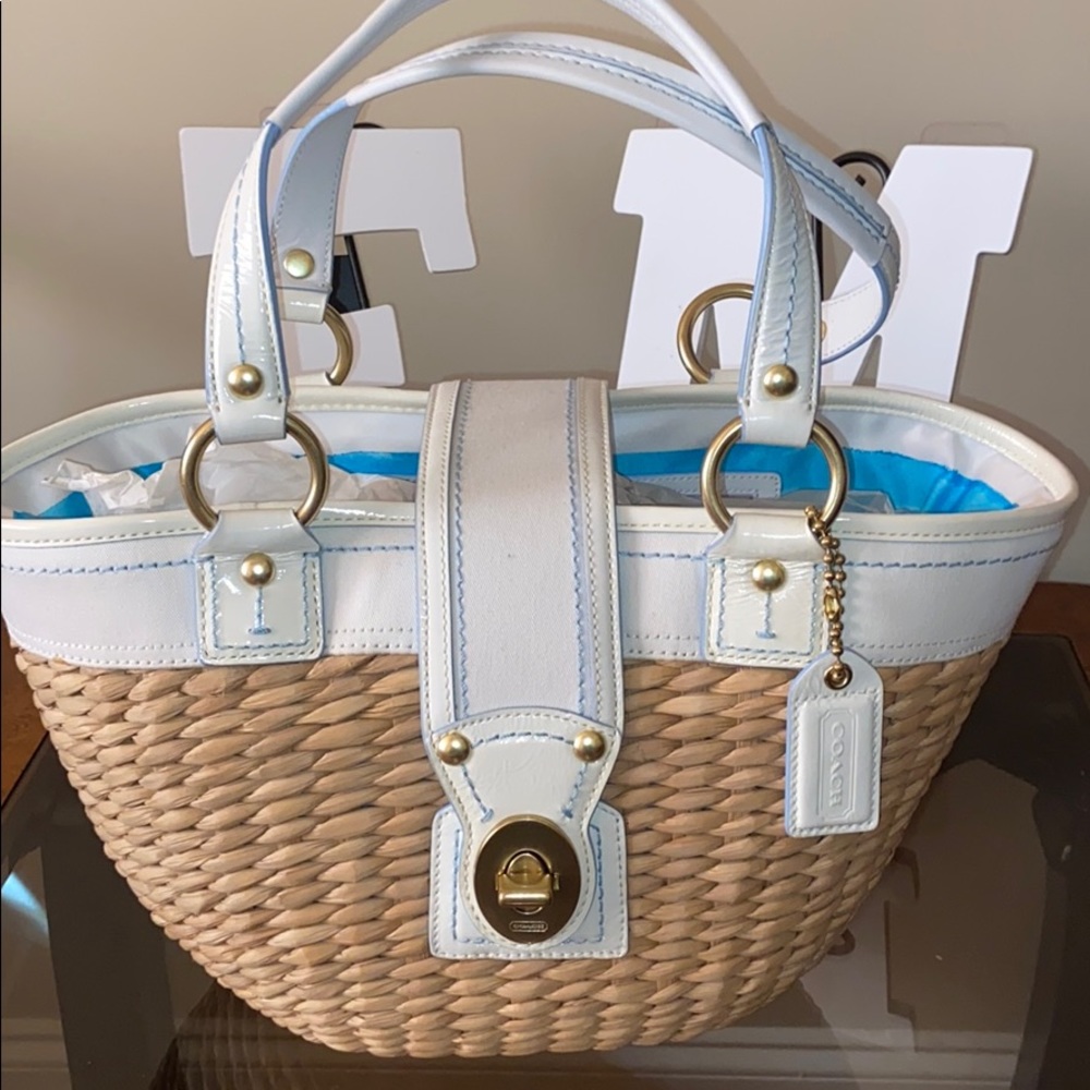 Authentic Coach Jasmine Straw Bag